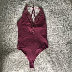 Express Lace Halter Bodysuit